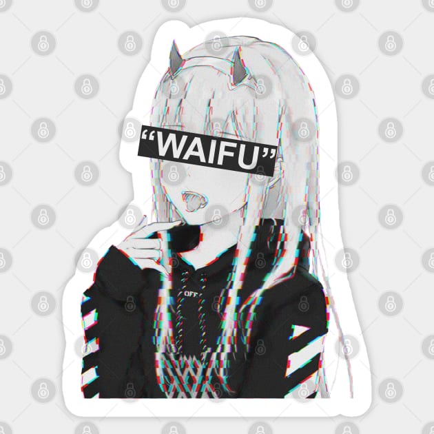 Darling in the Franxx Zero Two Glitch Waifu Sticker by cocorf